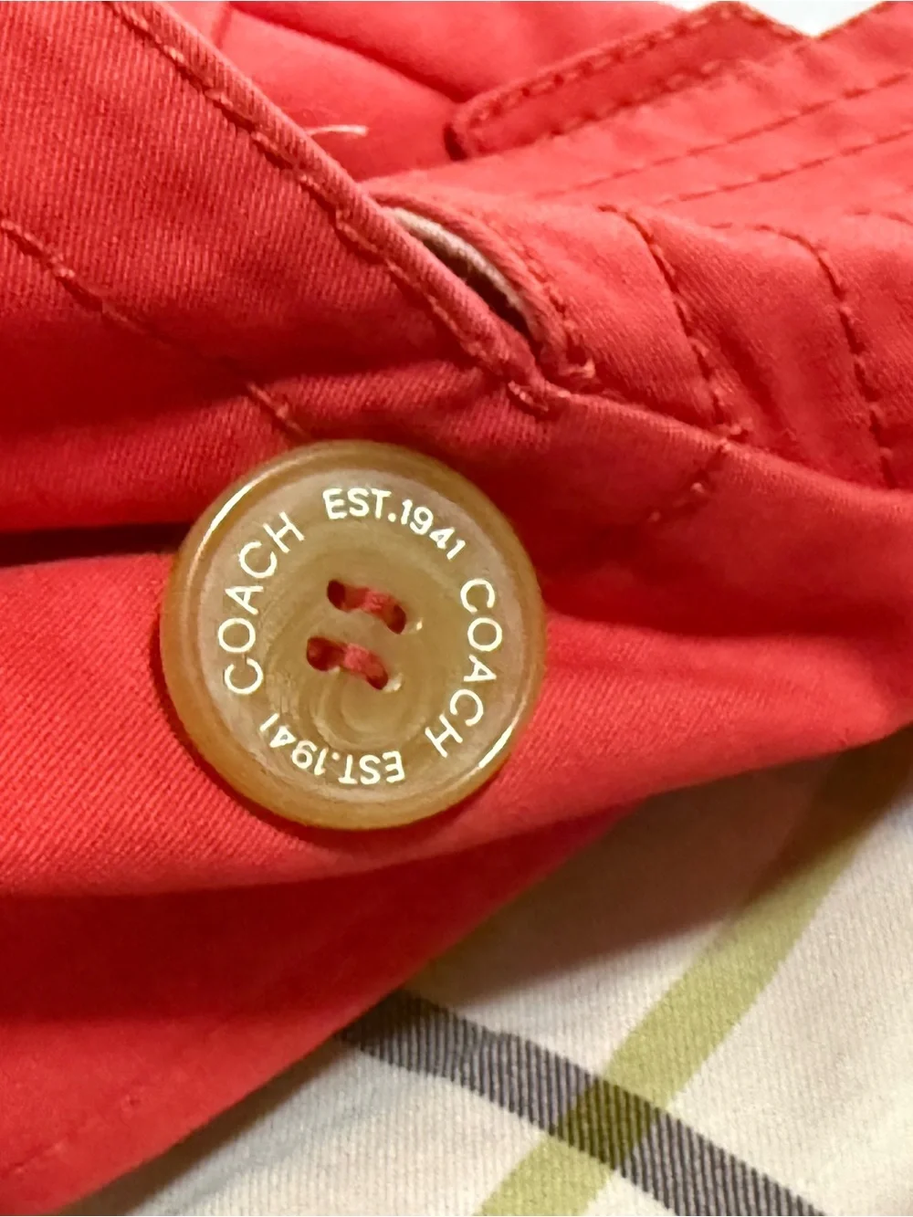 Coach Legacy/Red Double-Breasted Trench Coat with Belt